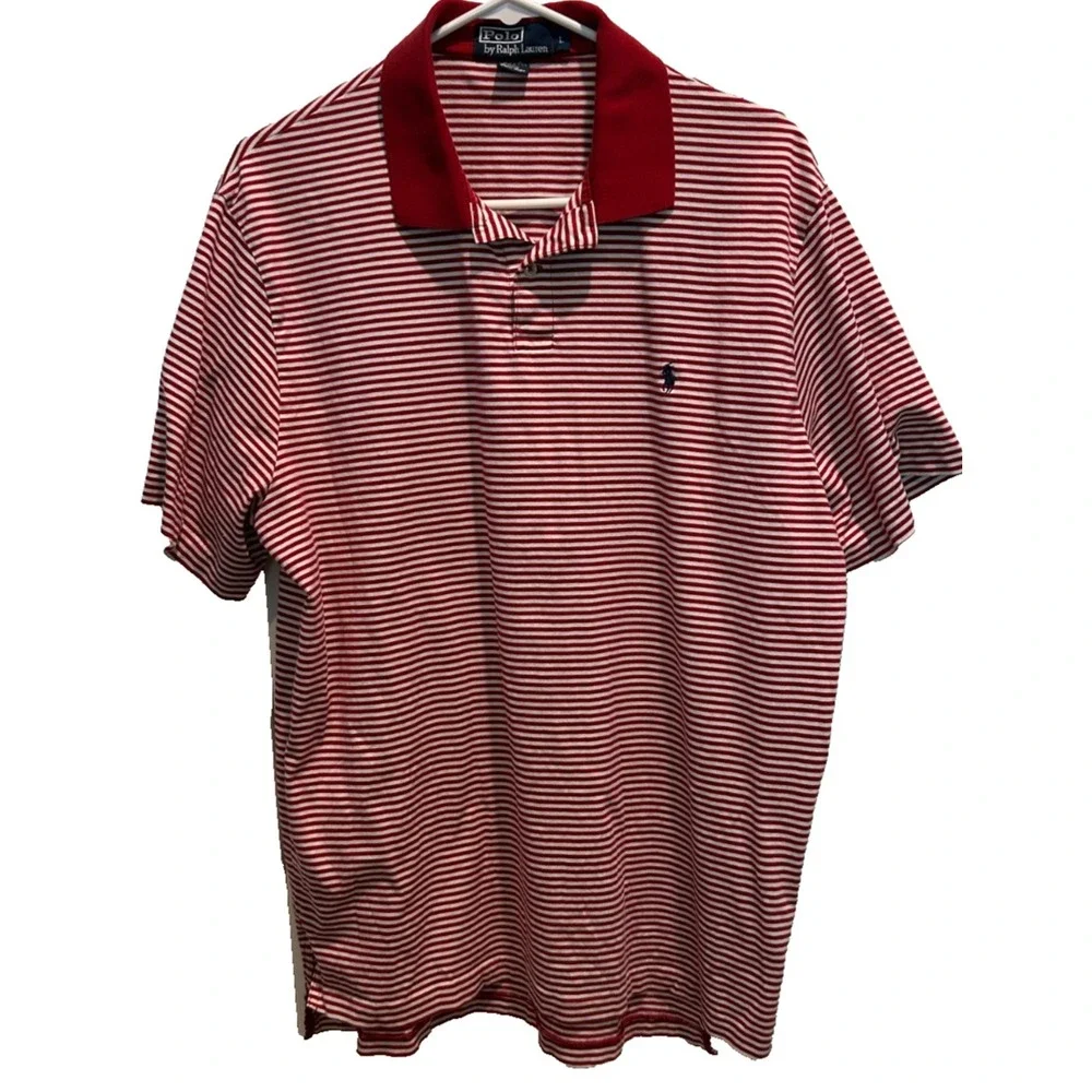 Polo‎ Ralph Lauren Men's Short Sleeve Polo Shirt Large Pima Cotton Red Golf